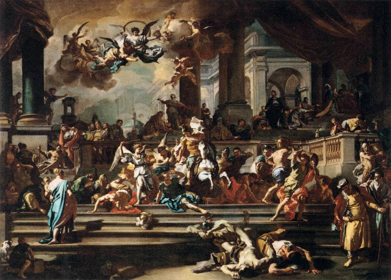 Expulsion of Heliodorus from the Temple by Francesco Solimena — Oil Painting Reproduction