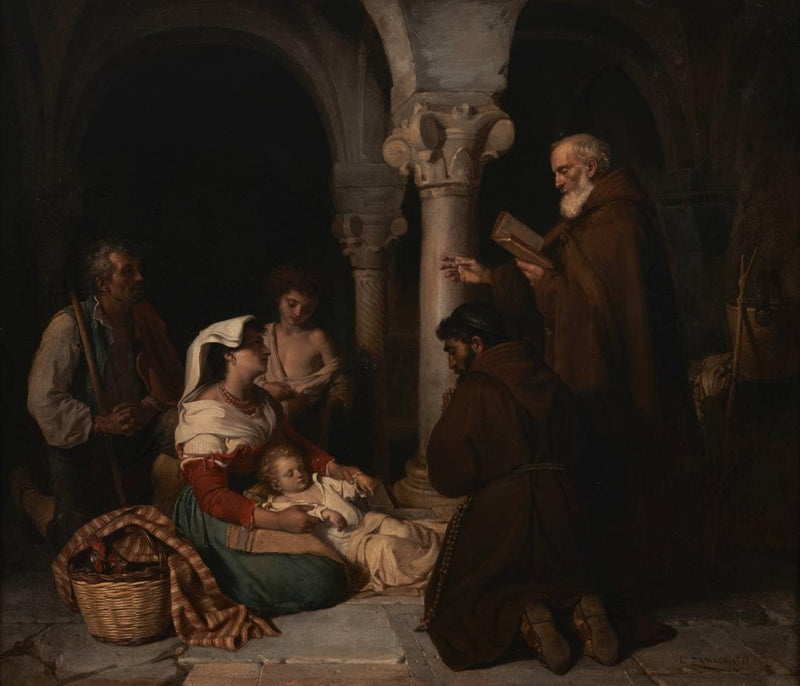 Extreme unction by Eduardo Zamacois — Oil Painting Reproduction