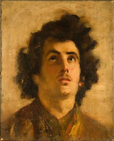 Face of inspired young man in modern living room