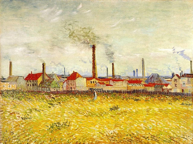 Factories at Asnieres, Seen from the Quai de Clichy by Vincent van Gogh — Oil Painting Reproduction