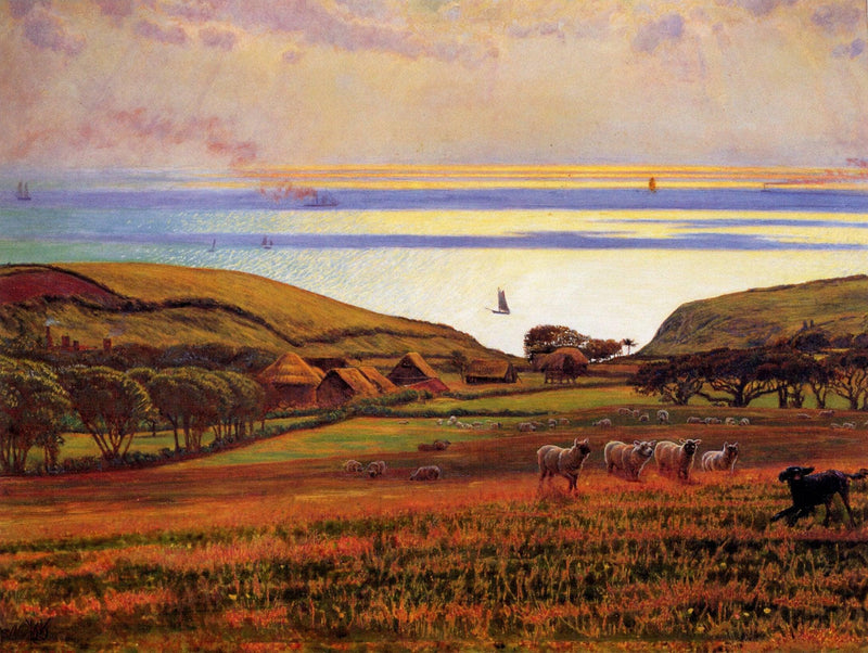 Fairlight Downs, Sunlight on the Sea by William Holman Hunt — Oil Painting Reproduction
