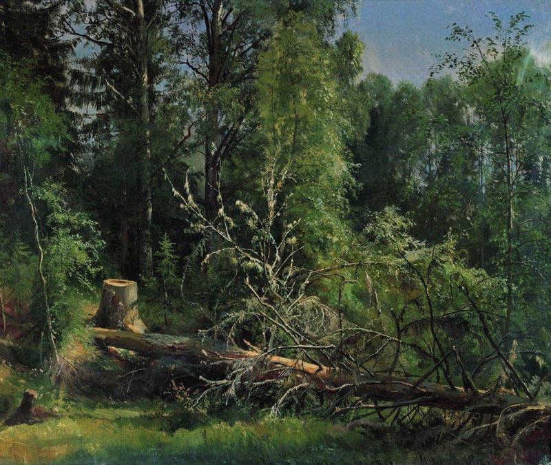 Fallen Tree by Ivan Shishkin — Oil Painting Reproduction