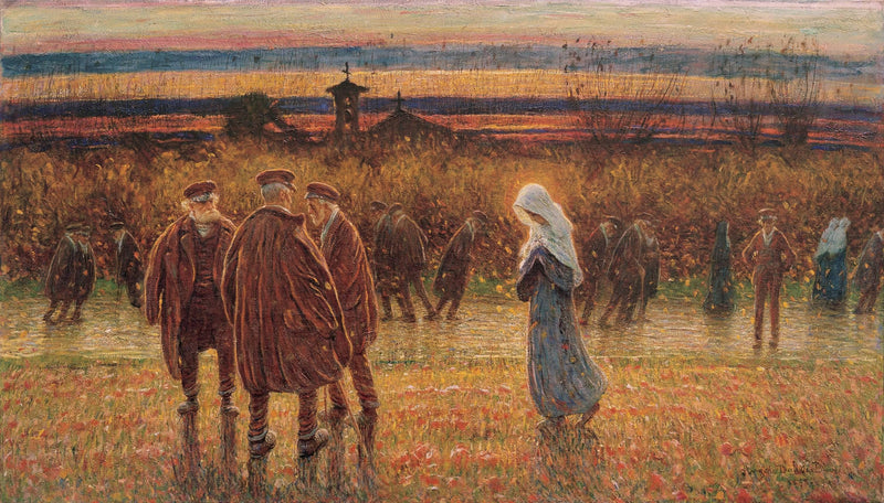 Falling leaves by Angelo Dall'Oca Bianca — Oil Painting Reproduction