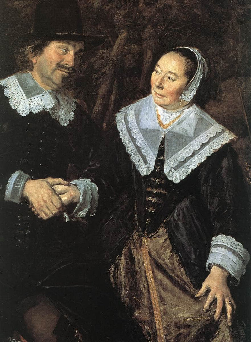 Family Group in a Landscape (detail) by Frans Hals — Oil Painting Reproduction