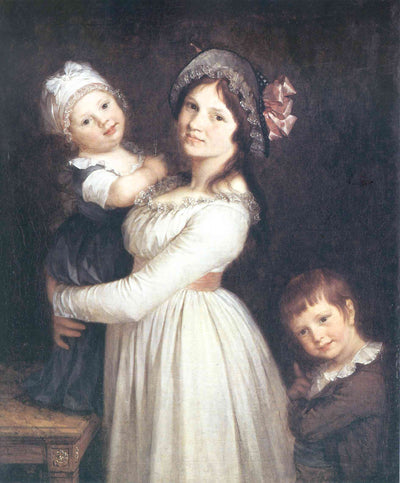 Family portrait of Madame Anthony and her children in apartment