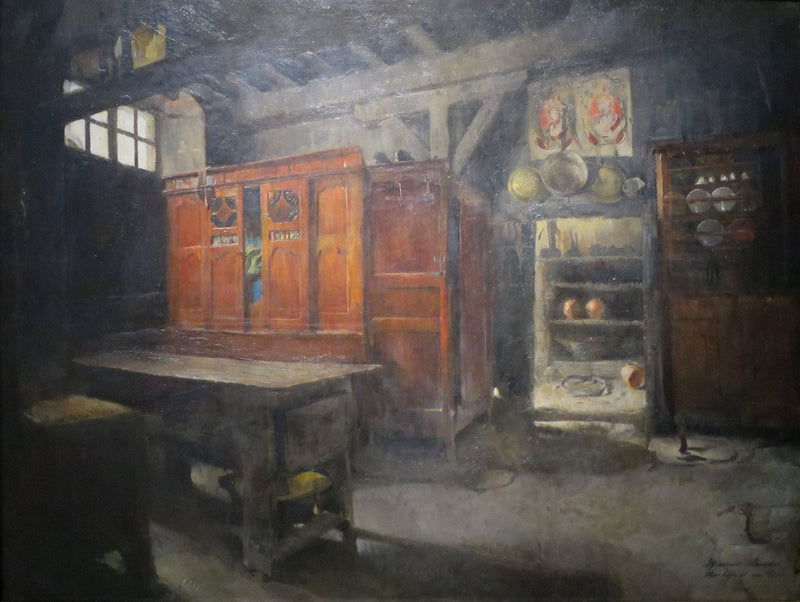 Farm Interior, Rochefort En Terre, Brittany by Harriet Backer — Oil Painting Reproduction