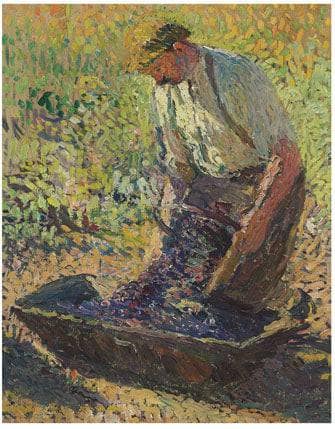 Farmer Kneeling by Henri Martin — Oil Painting Reproduction