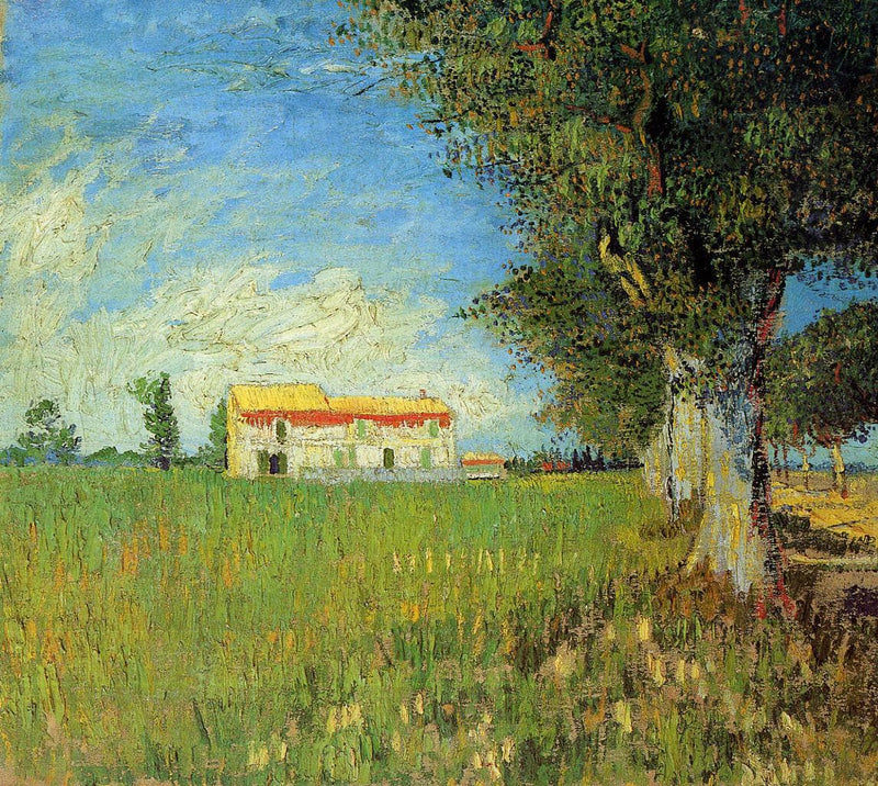 Farmhouse in a Wheat Field by Vincent van Gogh — Oil Painting Reproduction