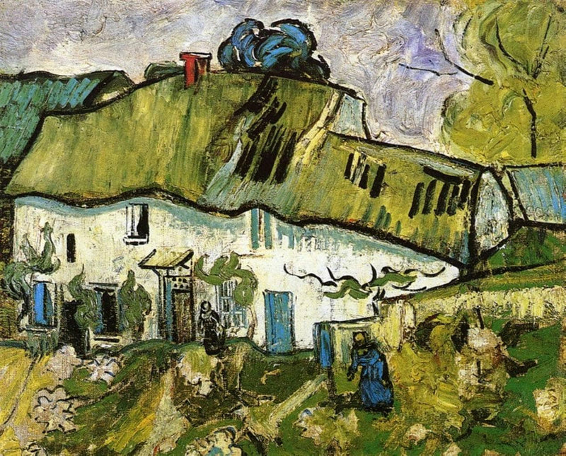 Farmhouse with Two Figures by Vincent van Gogh — Oil Painting Reproduction