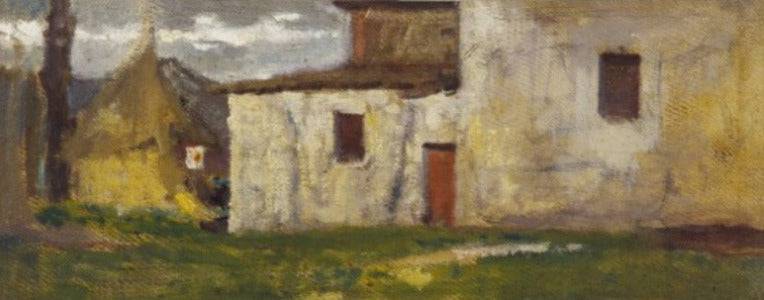 Farmhouses by Silvestro Lega, Oil Painting Reproduction