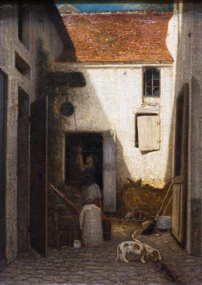Farmyard by Alexandre-Gabriel Decamps — Oil Painting Reproduction