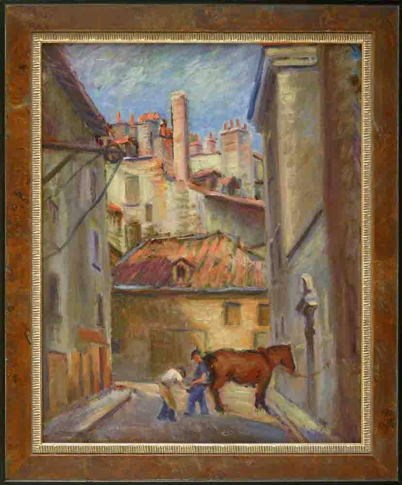 Farrier at Work in Town by Jacob MÄ
cznik — Oil Painting Reproduction