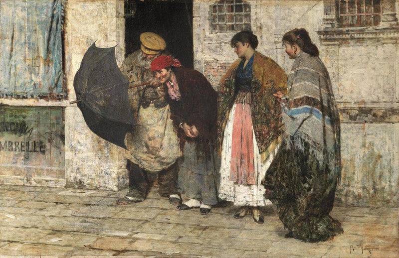 The flaw is in the handle by Giacomo Favretto — Oil Painting Reproduction