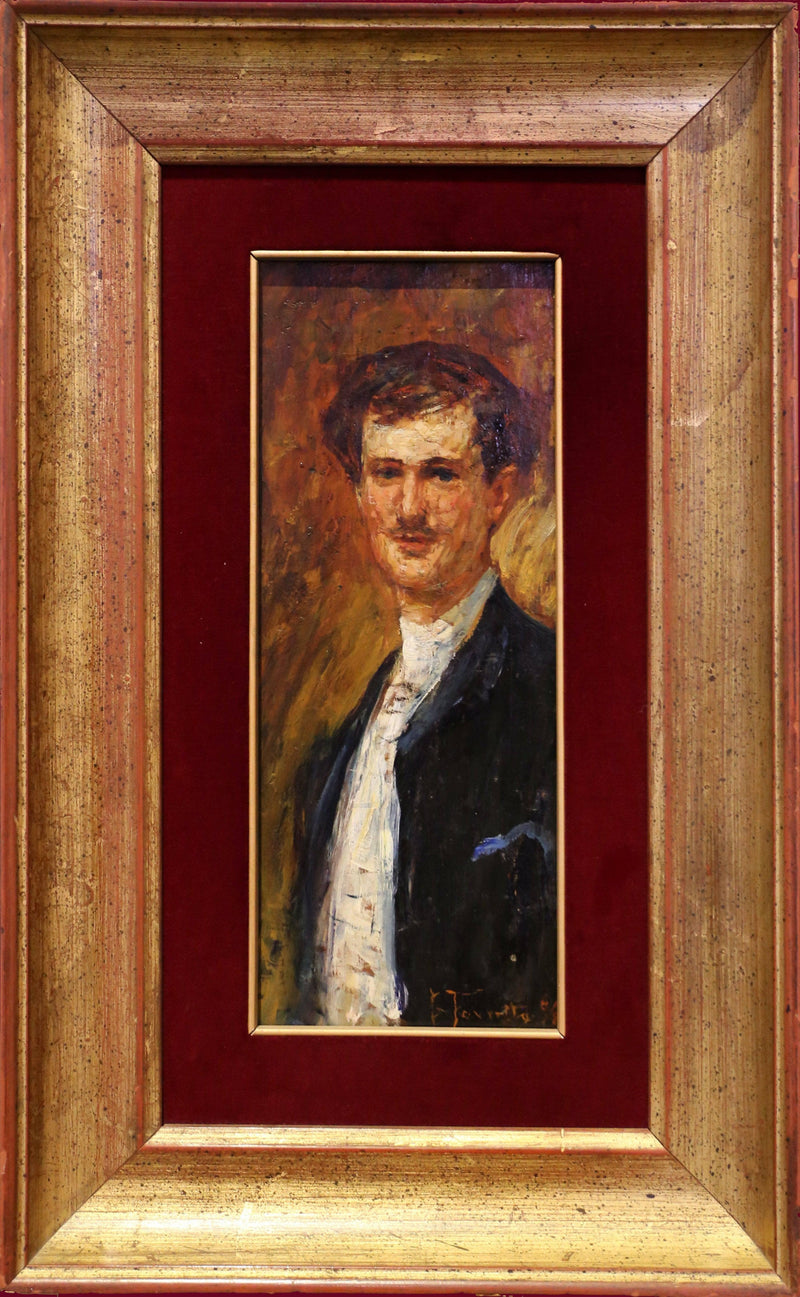 Portrait of Angelo DallâOca Bianca by Giacomo Favretto — Oil Painting Reproduction