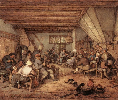 Feasting Peasants in a Tavern in dining room
