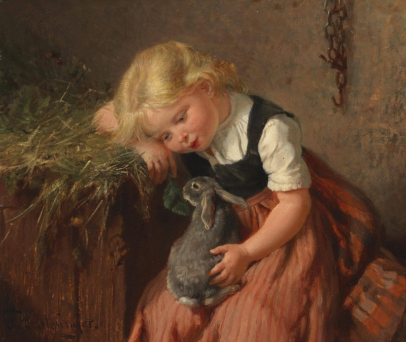 The playmate by Felix Schlesinger — Oil Painting Reproduction