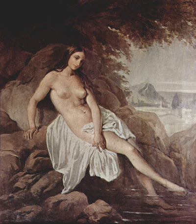 Female bather in hallway
