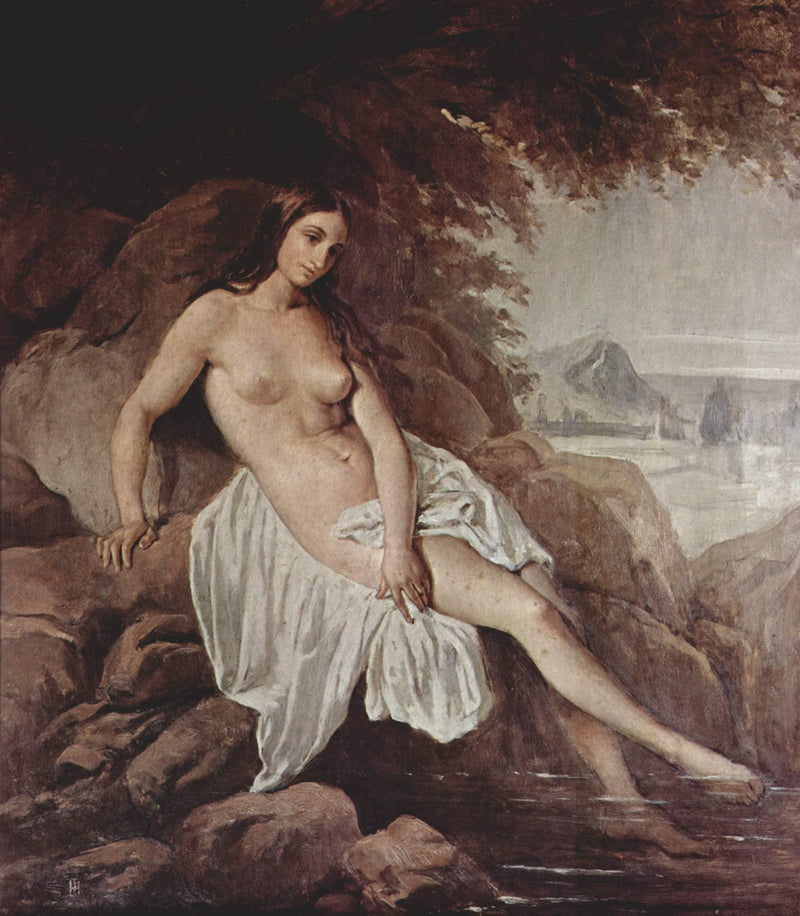 Female bather by Francesco Hayez — Oil Painting Reproduction