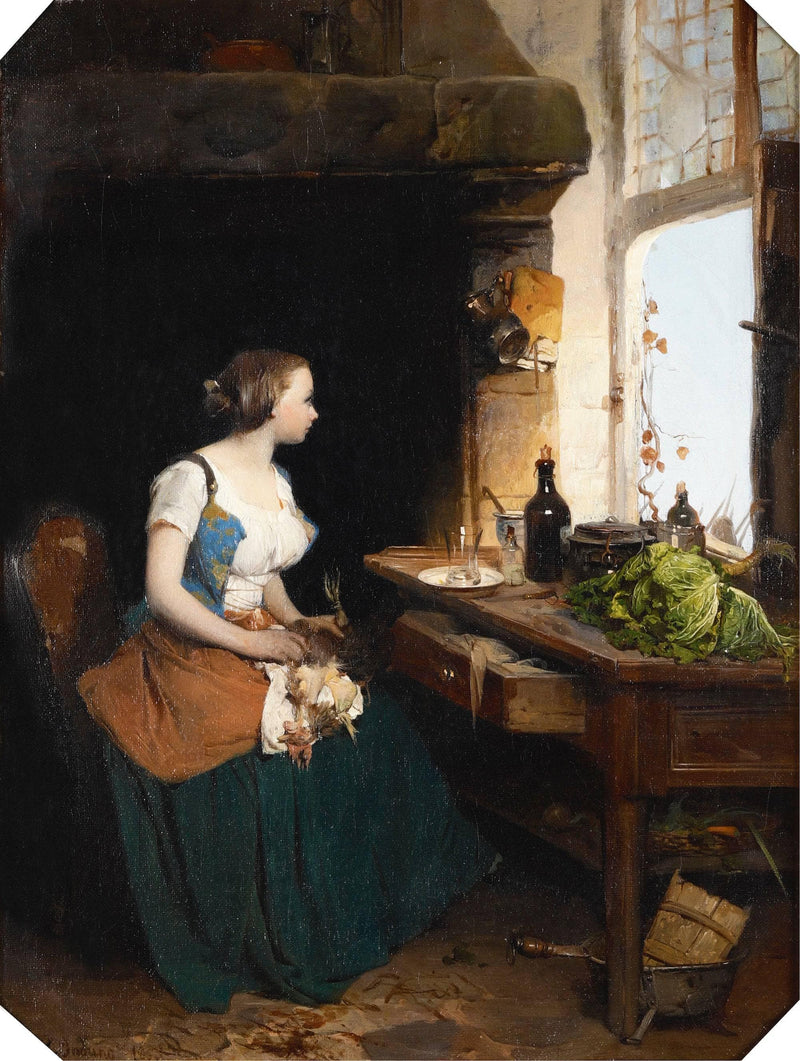Female figure by Gerolamo Induno — Oil Painting Reproduction