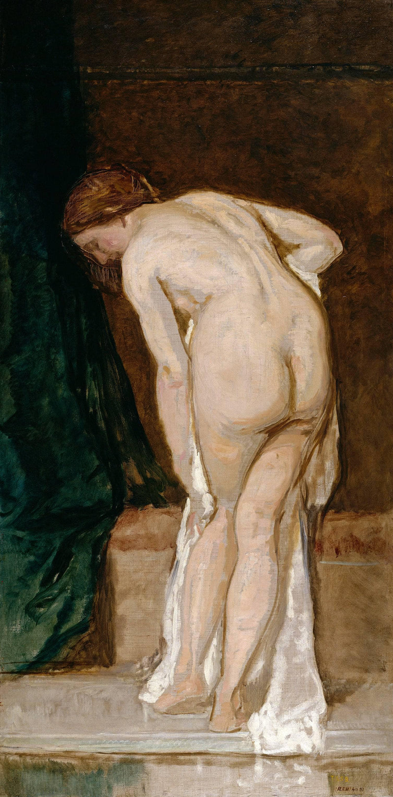 Female Nude (after bathing) by Eduardo Rosales — Oil Painting Reproduction