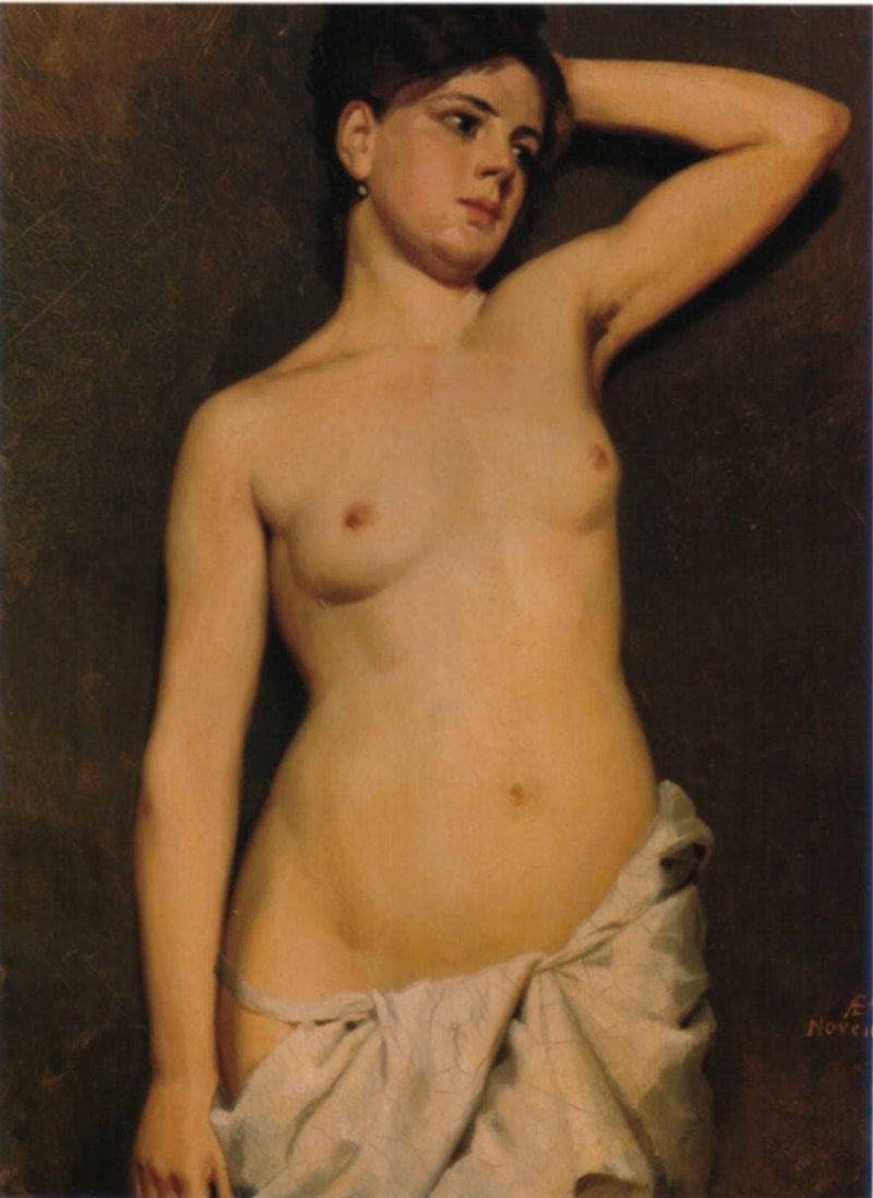 Female Nude, Study by Albert Edelfelt — Oil Painting Reproduction