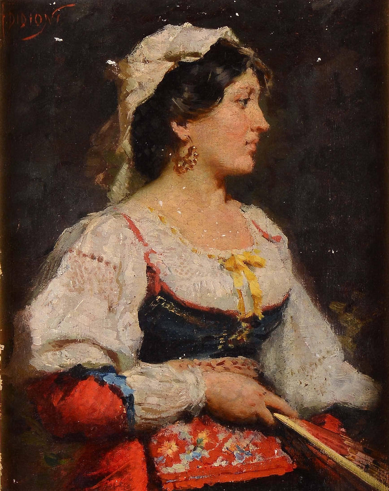 Female portrait by Francesco Didioni — Oil Painting Reproduction