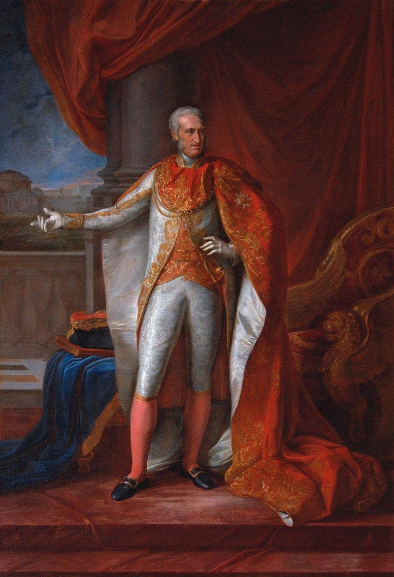 Ferdinand I of the Two Sicilies in the costume of a Knight of the Order of San Gennaro by Vincenzo Camuccini — Oil Painting Reproduction