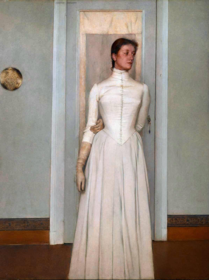 Portrait of Marguerite Khnopff by Fernand Khnopff, Oil Painting Reproduction