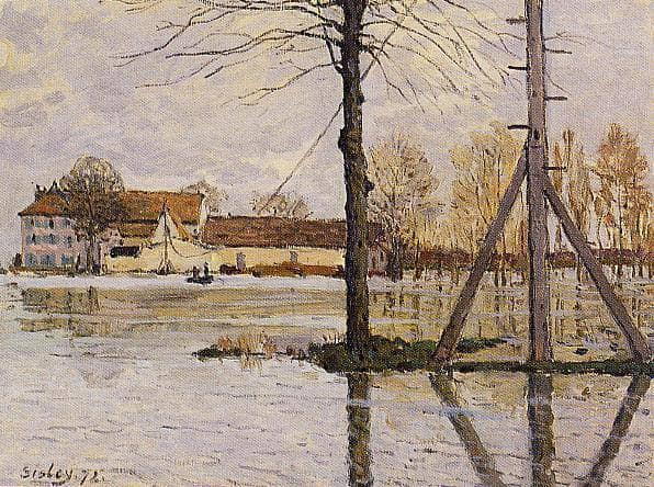 Ferry to the Ile de la Loge, Flood by Alfred Sisley — Oil Painting Reproduction
