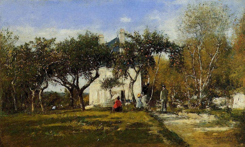 Fervaques, Garden and House of Monsieur Jacuette by Eugene Boudin — Oil Painting Reproduction