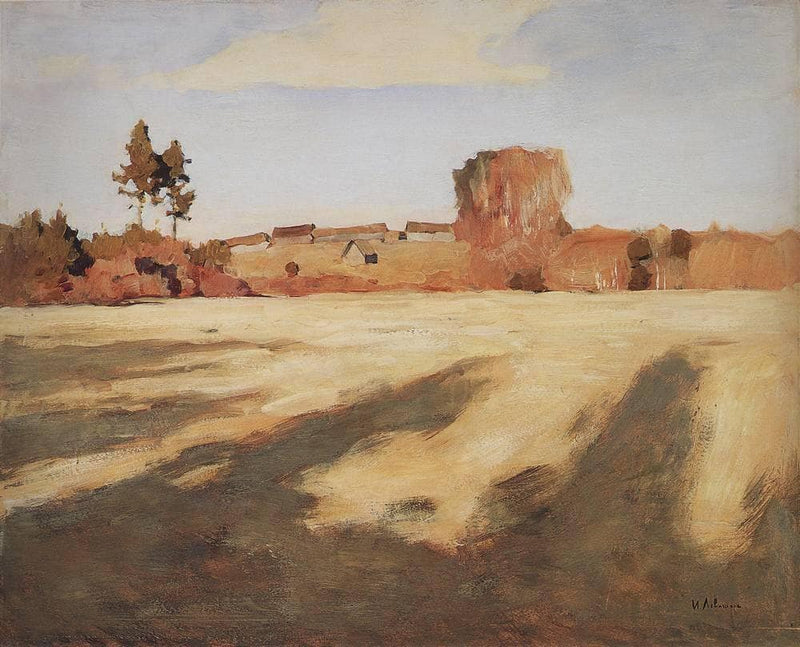 Field after Harvest. by Isaac Levitan — Oil Painting Reproduction