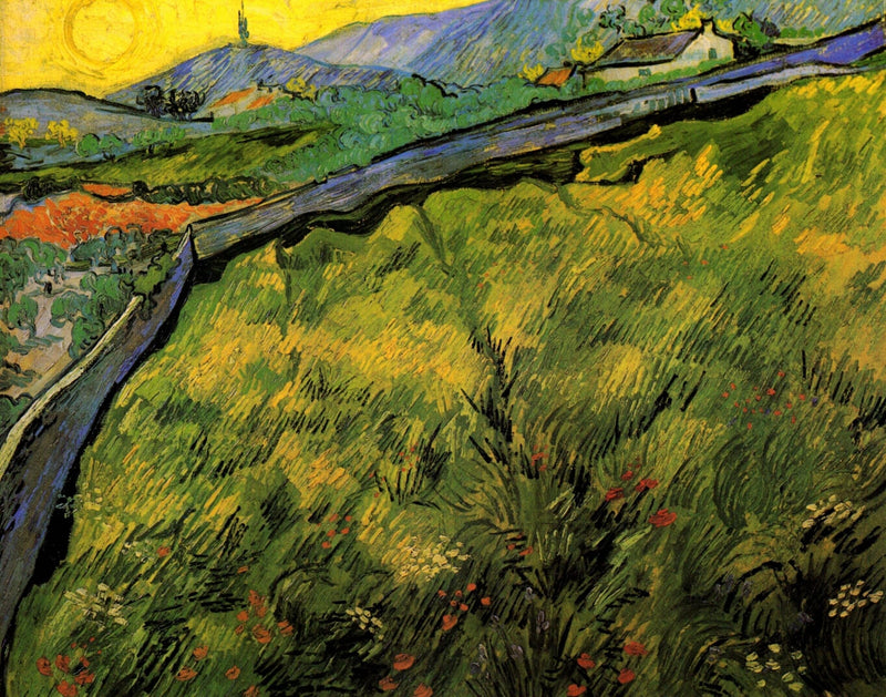 Field of Spring Wheat at Sunrise by Vincent van Gogh — Oil Painting Reproduction