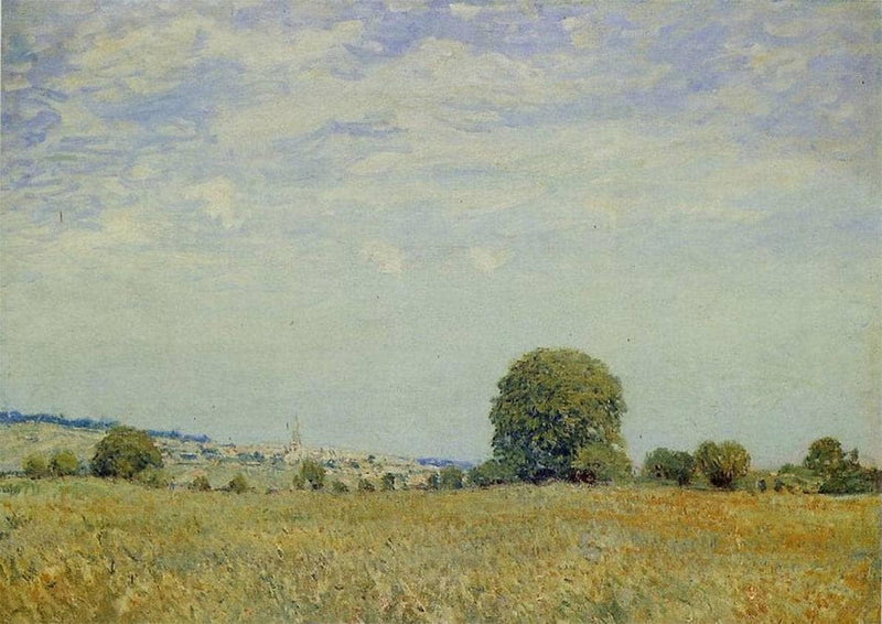 Fields at Saint Cloud by Alfred Sisley — Oil Painting Reproduction
