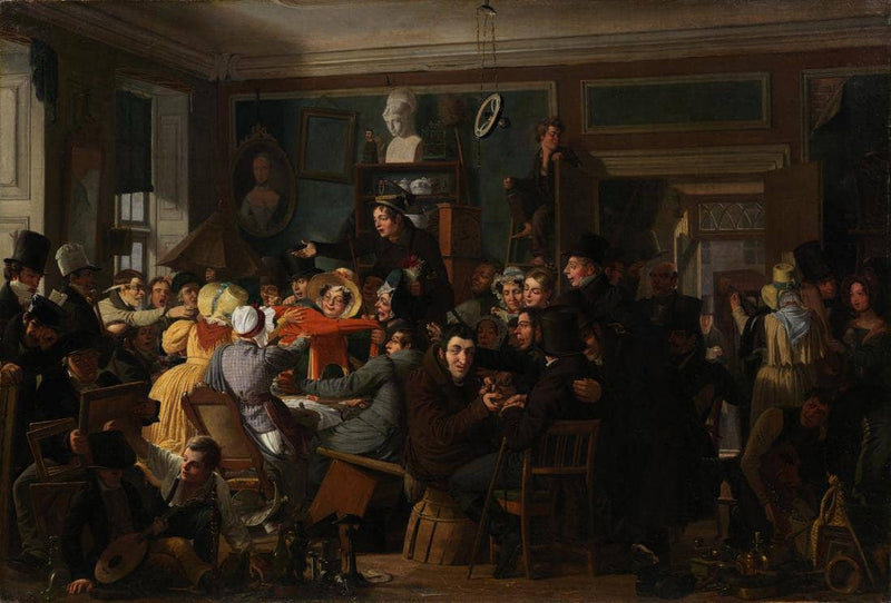 An Auction Scene by Wilhelm Marstrand — Oil Painting Reproduction