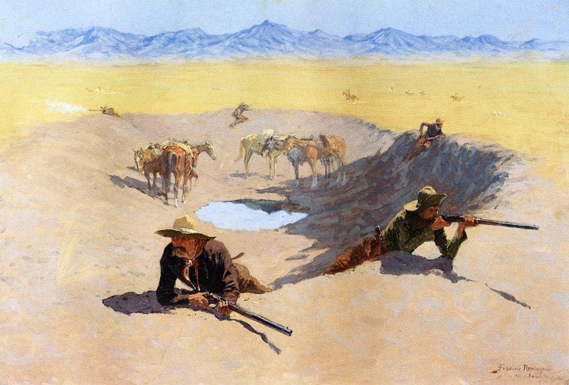 Fight for the Water Hole by Frederic Remington — Oil Painting Reproduction