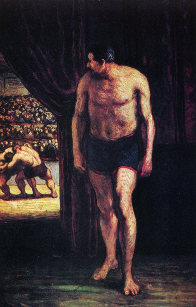 Fighters of circus by Honore Daumier — Oil Painting Reproduction