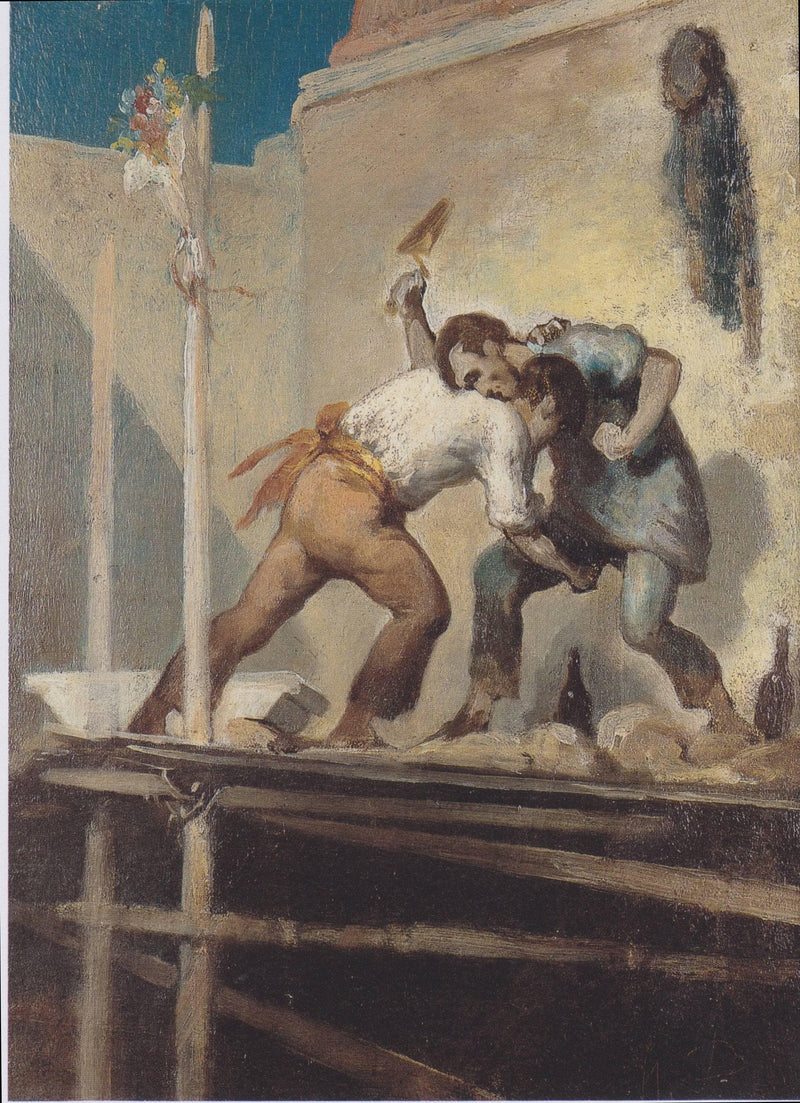 Fighting Bricklayer by Honore Daumier — Oil Painting Reproduction