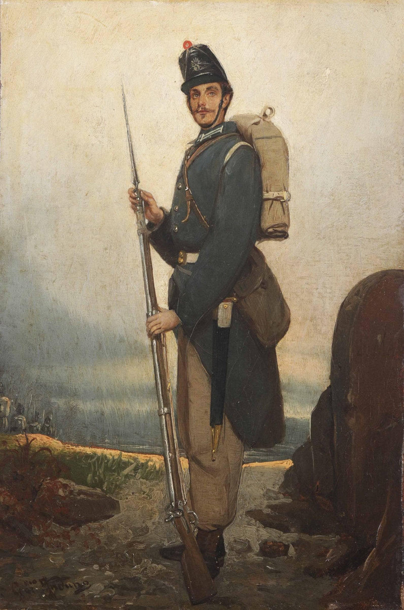 Figure of a soldier by Gerolamo Induno — Oil Painting Reproduction