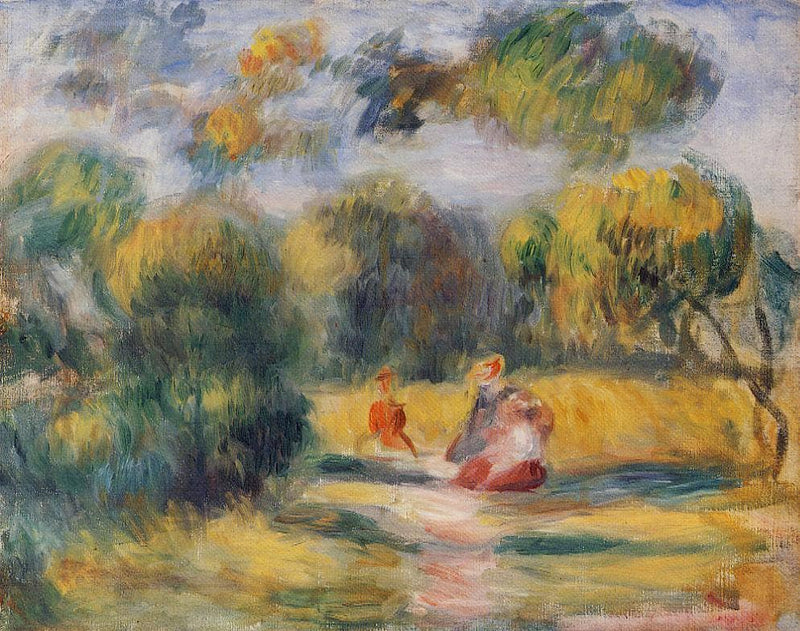 Figures in a Landscape by Pierre-Auguste Renoir — Oil Painting Reproduction
