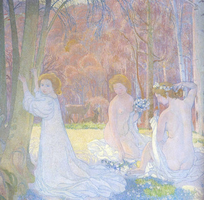 Figures In A Spring Landscape in entryway
