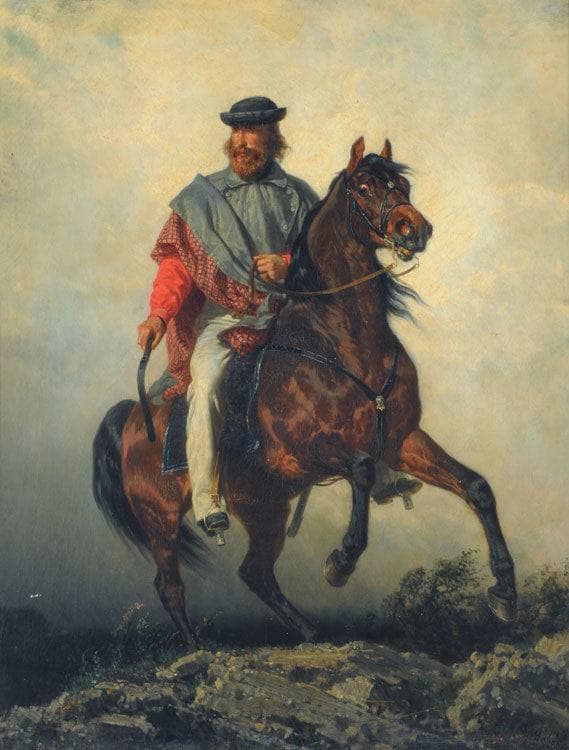 Garibaldi on horseback by Filippo Palizzi — Oil Painting Reproduction