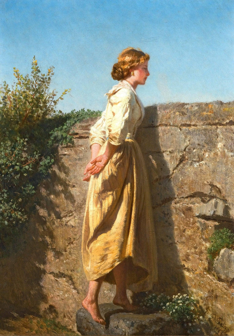 Over the wall by Filippo Palizzi — Oil Painting Reproduction