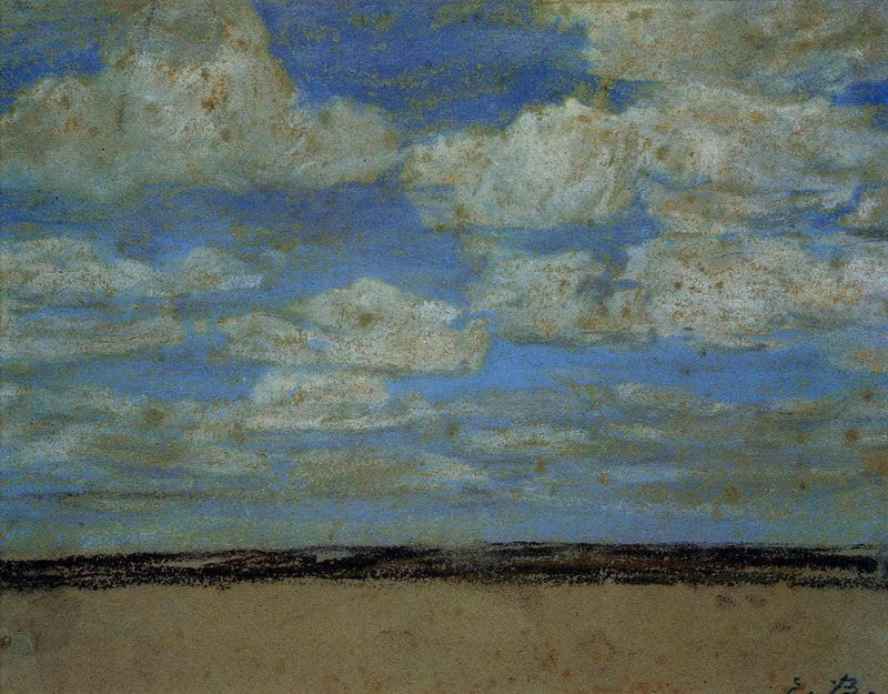 Fine Weather on the Estuary by Eugene Boudin — Oil Painting Reproduction