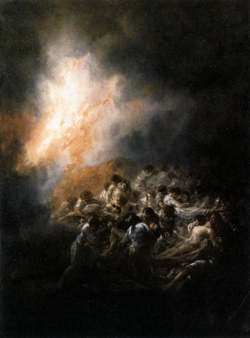 Fire at Night by Francisco Goya — Oil Painting Reproduction