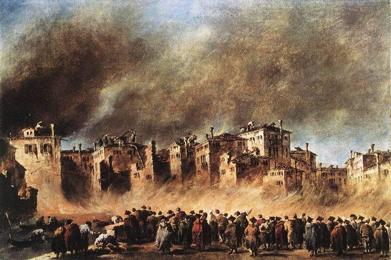 Fire in the Oil Depot at San Marcuola by Francesco Guardi — Oil Painting Reproduction