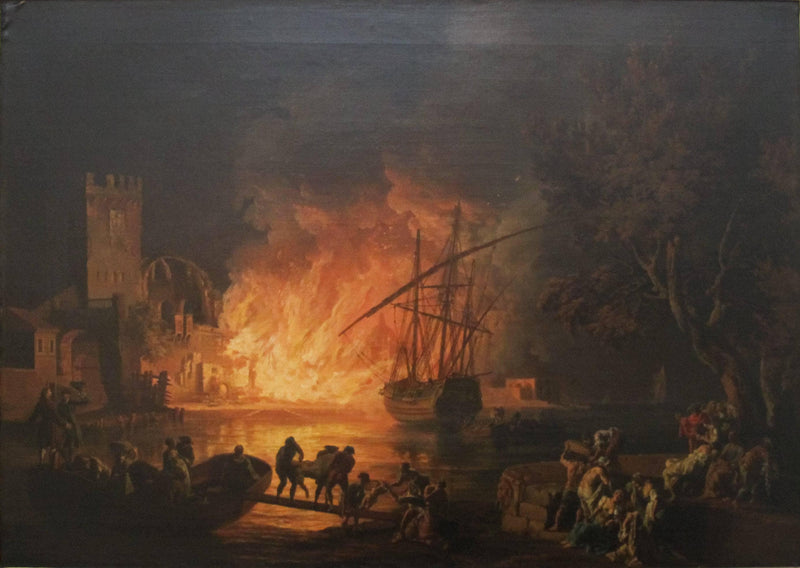 Fire on the Tiber by Claude-Joseph Vernet — Oil Painting Reproduction