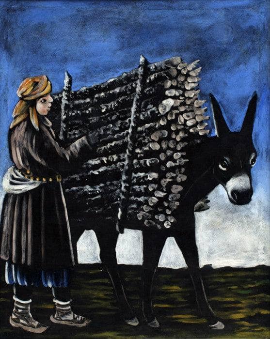 Firewood seller boy by Niko Pirosmani — Oil Painting Reproduction