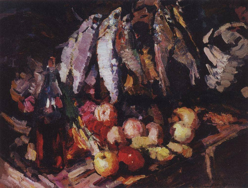 Fish, Wine and Fruit by Konstantin Korovin — Oil Painting Reproduction