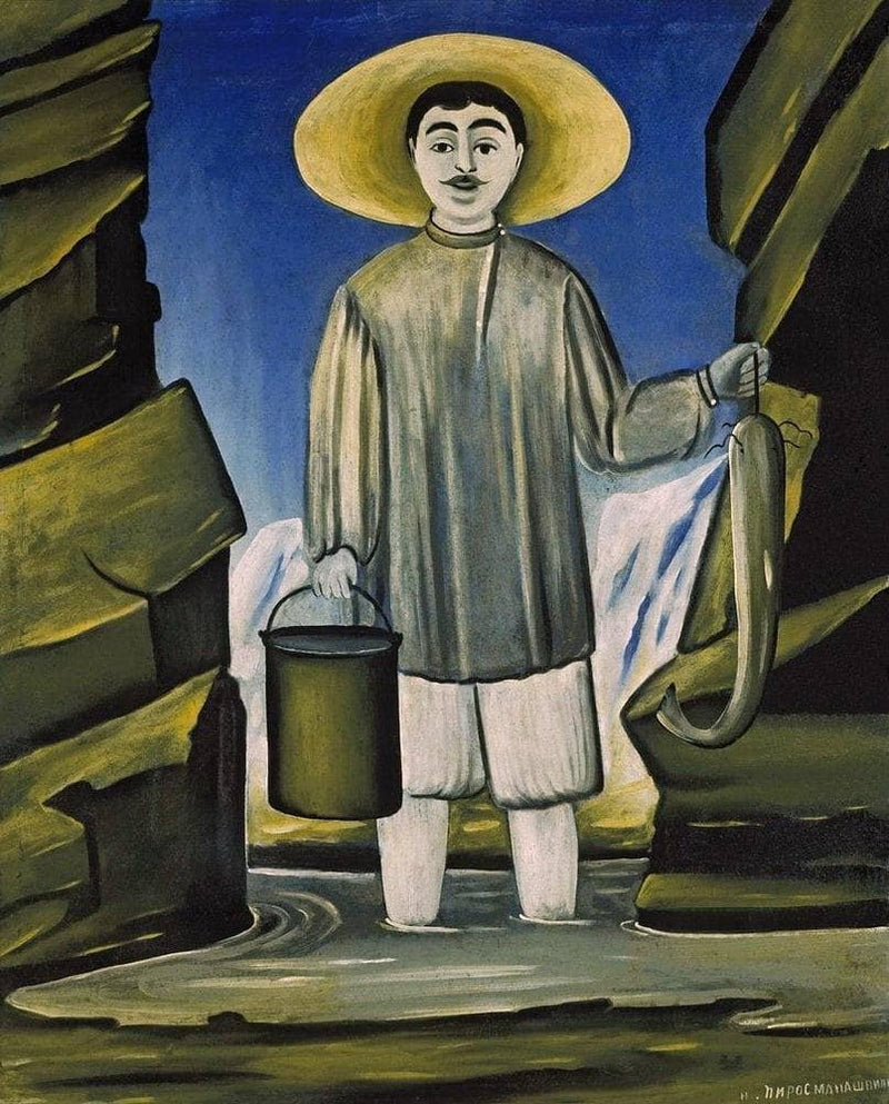 Fisherman among Rocks by Niko Pirosmani — Oil Painting Reproduction