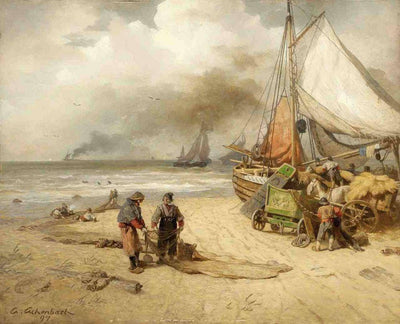 Fisherman on the beach in master bedroom